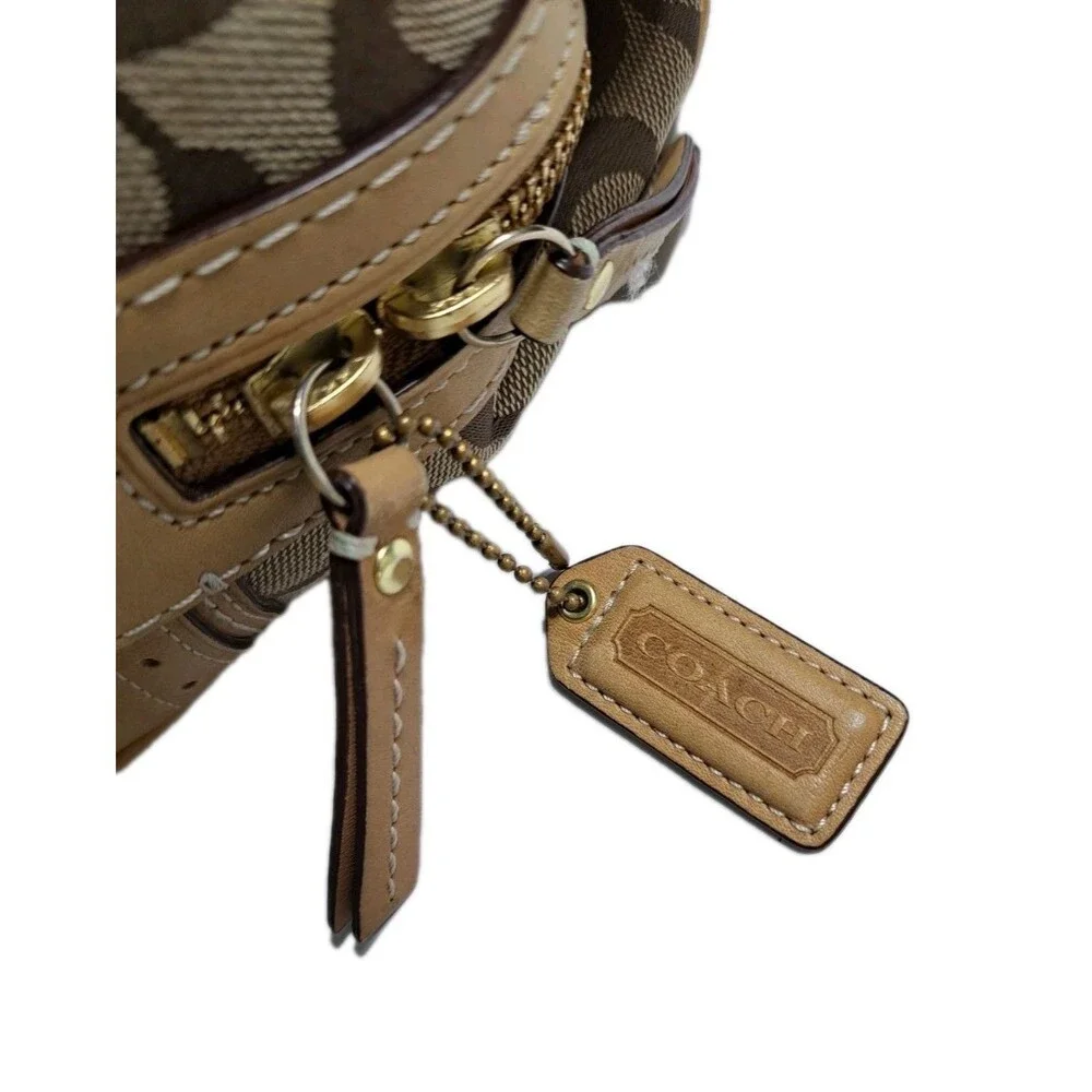 COACH 10532 Signature Hamptons Carryall Satchel Handbag Purse Brown Beige